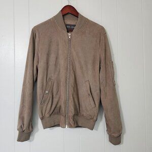 Slate & Stone Men’s Bomber Jacket Taupe/Light Brown – Size S